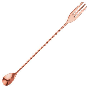 Měděná barmanská lžíce Trident 30 cm