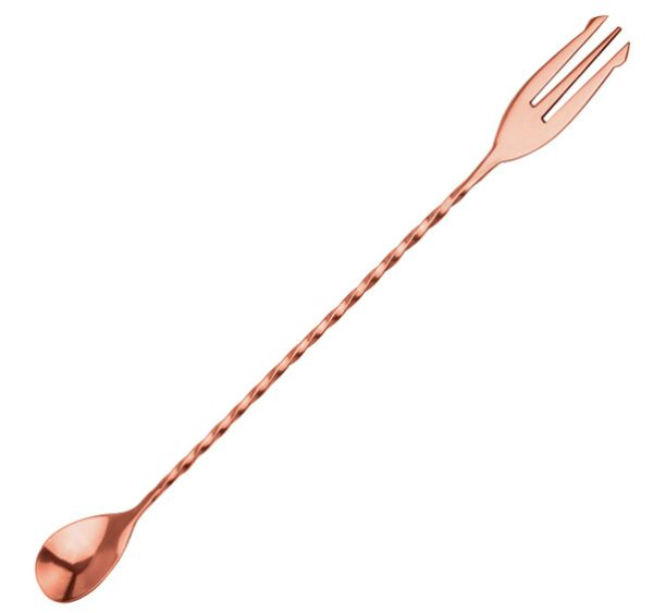Měděná barmanská lžíce Trident 30 cm